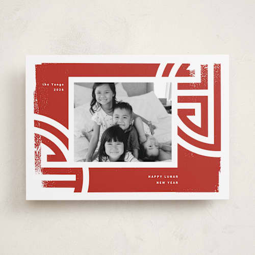 This is a jasper chinese new year cards with standard by Sumak Studio called good luck printing on recycled smooth signature in standard
