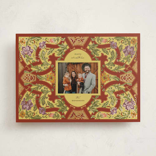 This is a poinsettia met with foil pressed by Jen Owens called strapwork printing on recycled smooth signature in standard