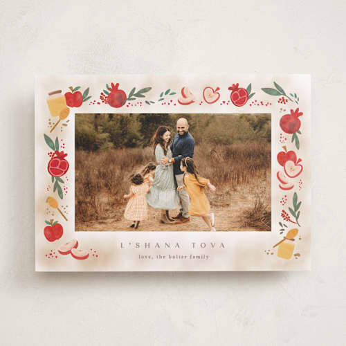 This is a maple syrup rosh hashanah cards with standard by Creo Study called fruitful new year printing on recycled smooth signature in standard