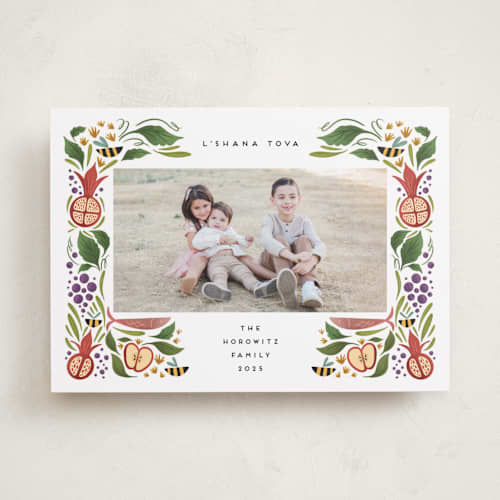 This is a green apple rosh hashanah cards with standard by Grae called bountiful sweetness printing on recycled smooth signature in standard