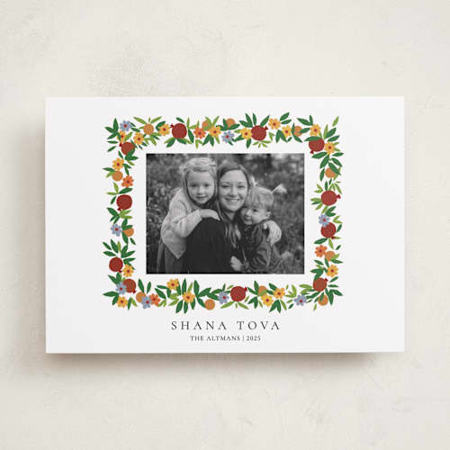 This is a bouquet rosh hashanah cards with standard by Sumak Studio called abundance printing on recycled smooth signature in standard