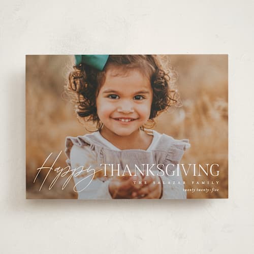 This is a whipped cream thanksgiving cards invitations with standard by Pixel and Hank called thankgiving classic printing on recycled smooth signature in standard
