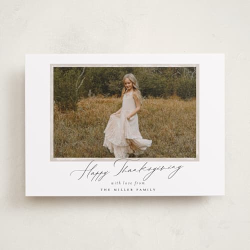 This is a cafe thanksgiving cards invitations with standard by Nicoletta Savod called café au lait printing on recycled smooth signature in standard