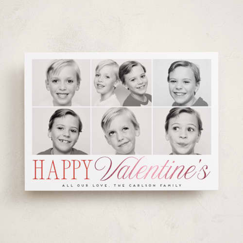 This is a flour foil stamped valentine cards with foil pressed by Maria Alou called happy tiles printing on recycled smooth signature in standard