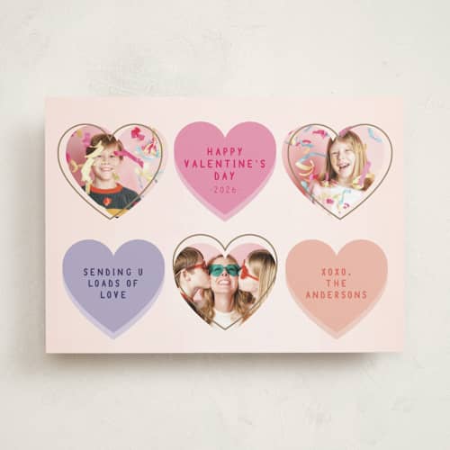 This is a creamsicle valentines day with standard by Tiffany Taylor called convo trio printing on recycled smooth signature in standard