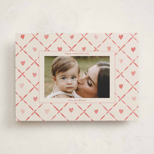 This is a sand valentines day with standard by Daisyworks Studio called lattice of love printing on recycled smooth signature in standard