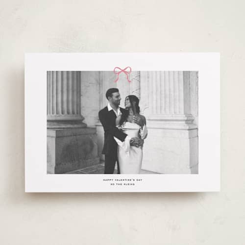 This is a petal valentines day with standard by Annie Shapiro called sealed with a bow printing on recycled smooth signature in standard