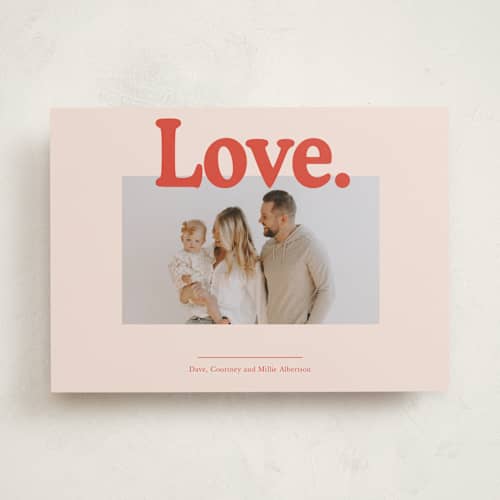 This is a ivory valentines day with standard by Baumbirdy called love is printing on recycled smooth signature in standard