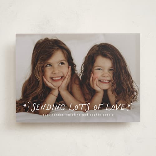 This is a cloud valentines day with standard by Lea Delaveris called sending lots of love printing on recycled smooth signature in standard