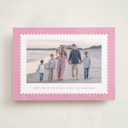 This is a pretty in pink valentines day with standard by Hooray Creative called stamped printing on recycled smooth signature in standard