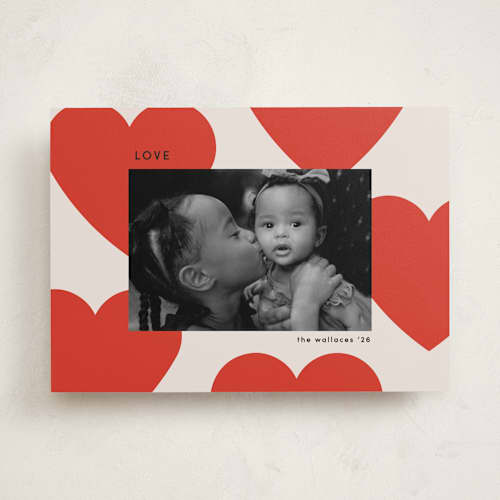 This is a cherry valentines day with standard by Morgan Kendall called floating hearts printing on recycled smooth signature in standard