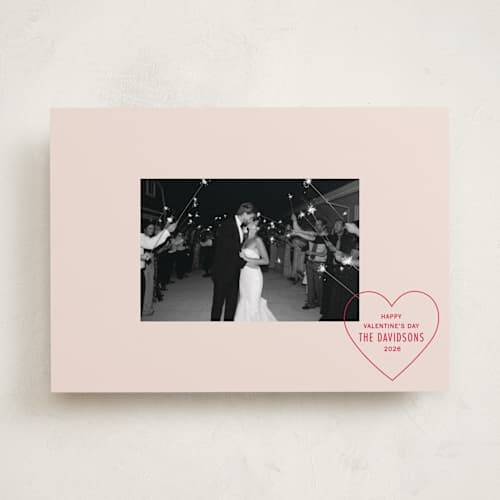 This is a blush valentines day with standard by Baumbirdy called stamp printing on recycled smooth signature in standard