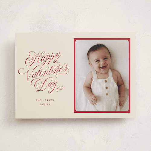 This is a cream valentines day with standard by Robert and Stella called valentines classic printing on recycled smooth signature in standard
