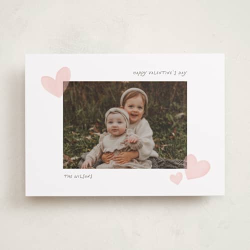 This is a winter rose valentines day with standard by Creo Study called painterly hearts printing on recycled smooth signature in standard