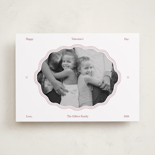 This is a snow valentines day with standard by Danielle Nakashima called modern squiggle frame printing on recycled smooth signature in standard