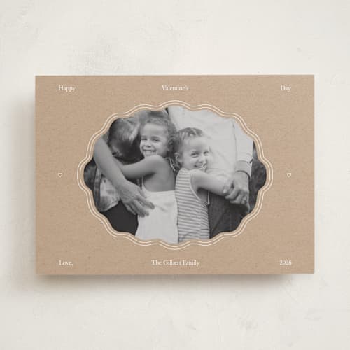 This is a wood valentines day with standard by Danielle Nakashima called modern squiggle frame printing on recycled smooth signature in standard