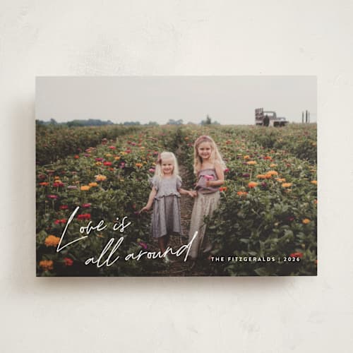 This is a cloud valentines day with standard by Jackie Crawford called love is all around script printing on recycled smooth signature in standard