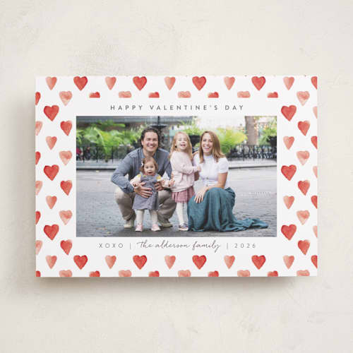 This is a cardinal valentines day with standard by Anastasia Makarova called hearts frame printing on recycled smooth signature in standard