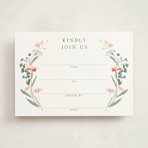 This is a spring blank hosting stationery with standard by Elly called botanical printing on signature in standard