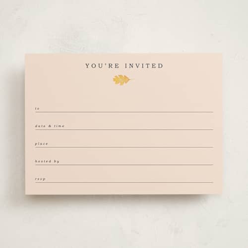 This is a oat blank hosting stationery with standard by Orasie called single leaf printing on signature in standard