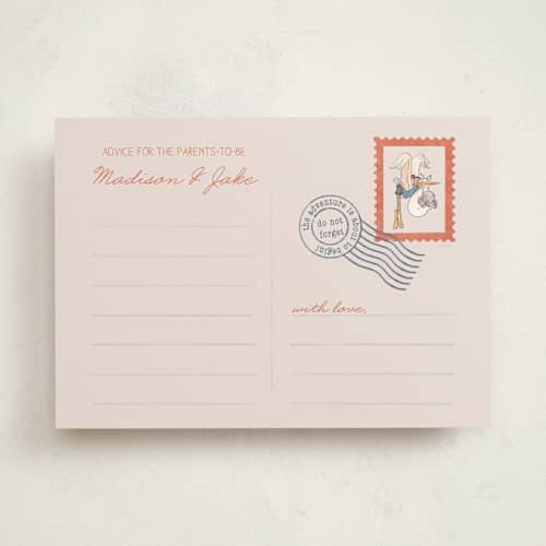This is a navy baby shower activity cards with standard by Claudia Orengo called disney's dumbo stork baby on the way printing on signature in standard