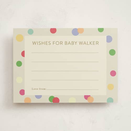This is a color pop baby shower activity cards with standard by Stephanie Heinrich Godbout called colorful baby sprinkle printing on signature in standard