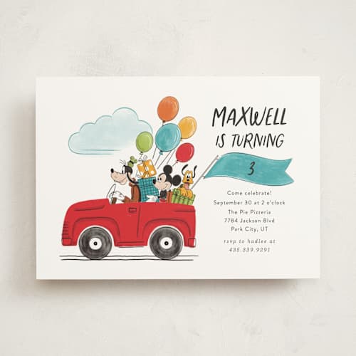 This is a teal kids birthday invitations with standard by JeAnna Casper called a goofy birthday printing on signature in standard