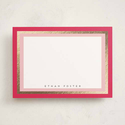 This is a candied apple personalized stationery thank you cards with foil pressed by chocomocacino called limoncello printing on signature in 5x7