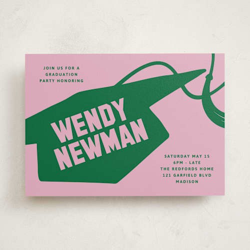 This is a roses graduation invitations with standard by Inkblot Design called capped printing on signature in standard