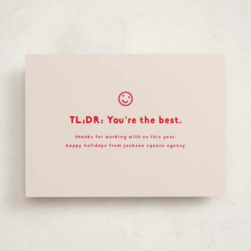 This is a peppermint business holiday cards with standard by Olivia Kanaley Inman called inbox printing on signature in standard