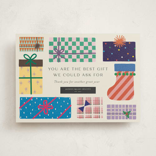 This is a festive business holiday cards with standard by lulu and isabelle called the best gift printing on signature in standard