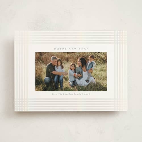 This is a pearl gloss press holiday cards with gloss press by Meggy Masters called holiday ribbon printing on signature in standard