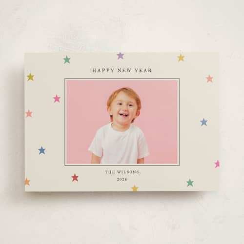 This is a confetti photo mount holiday cards with standard by Kercia Jane called tiny star confetti printing on recycled in photo_mount