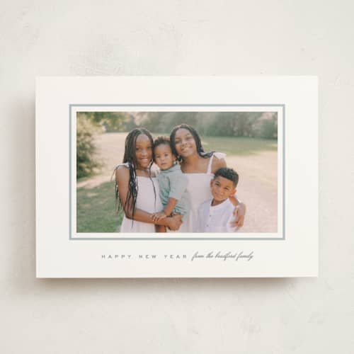 This is a frost photo mount holiday cards with standard by Amy Kross called devon printing on recycled in photo_mount