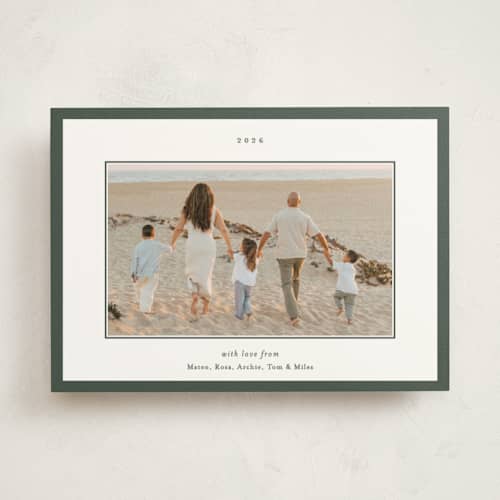This is a wreath photo mount holiday cards with standard by Blustery August called shortbread printing on recycled in photo_mount