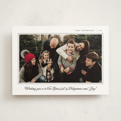 This is a midnight photo mount holiday cards with standard by Pati Cascino called serenata printing on recycled in photo_mount