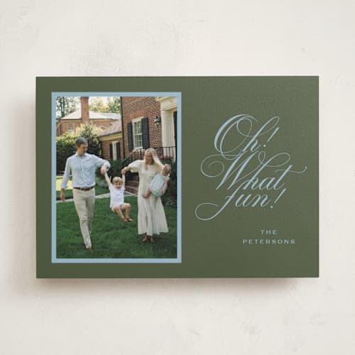 This is a evergreen photo mount holiday cards with standard by Erin Hodges called family traditions printing on recycled in photo_mount