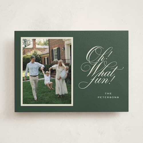 This is a forest photo mount holiday cards with standard by Erin Hodges called family traditions printing on recycled in photo_mount