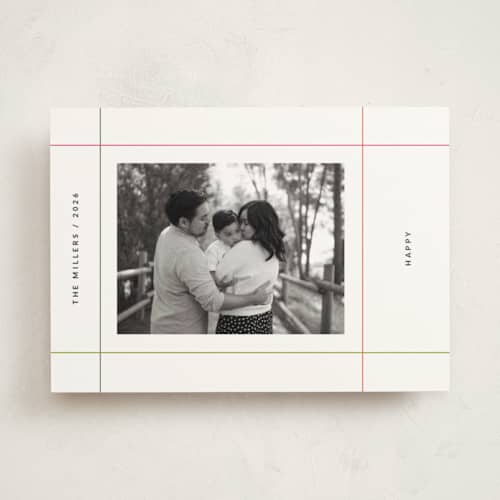 This is a sugar cookie photo mount holiday cards with standard by Sumak Studio called simple grid printing on recycled in photo_mount