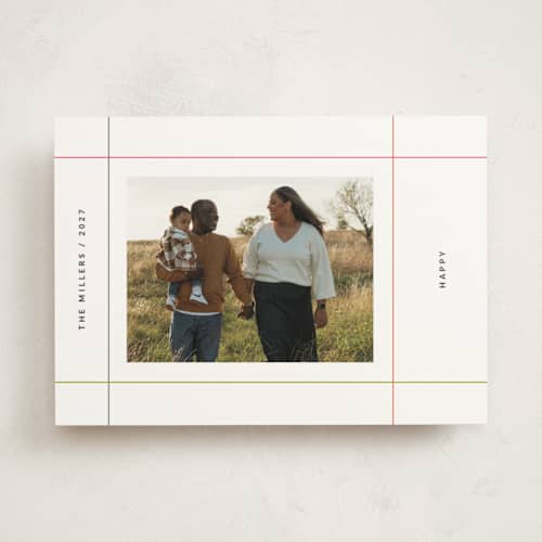 This is a sugar cookie photo mount holiday cards with standard by Sumak Studio called simple grid printing on recycled in photo_mount