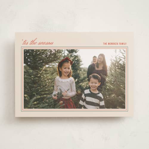 This is a ivory photo mount holiday cards with standard by Stacey Day called big picture printing on recycled in photo_mount