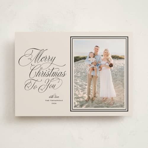 This is a coal photo mount holiday cards with standard by Ashlee Townsend called charleston printing on recycled in photo_mount