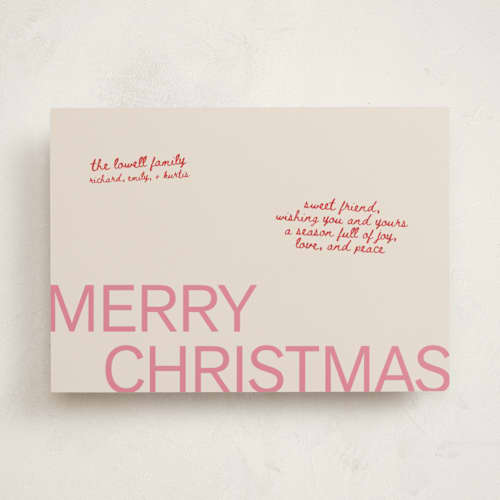 This is a candy cane non photo holiday cards with standard by Cleghorn Creative called sweet holiday note printing on signature in standard