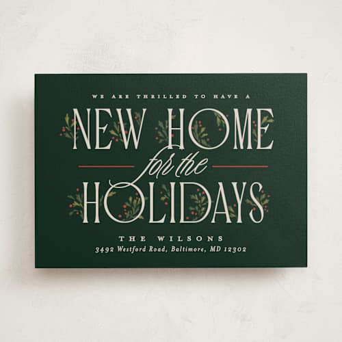 This is a evergreen non photo holiday cards with standard by Erin L. Wilson called hearth printing on signature in standard