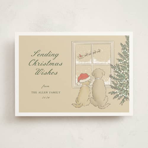 This is a eggnog non photo holiday cards with standard by Paola Benenati called waiting for santa printing on signature in standard