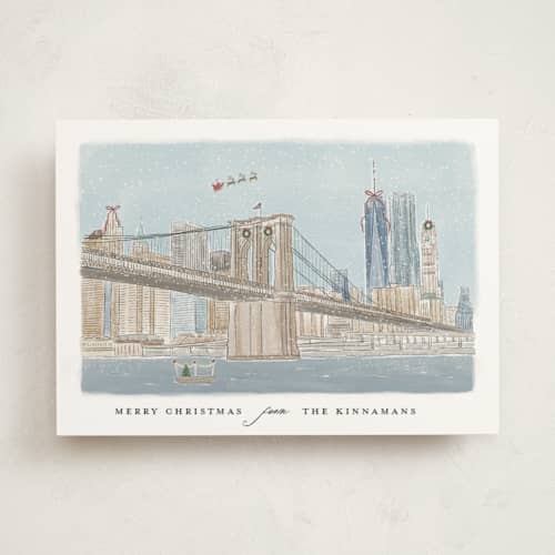 This is a frozen non photo holiday cards with standard by Kristen Juckiewicz called borough printing on signature in standard
