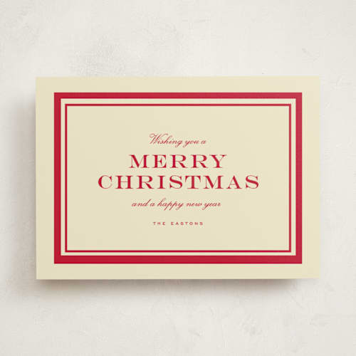 This is a santa claus non photo holiday cards with standard by Sara Hicks Malone called classic christmas printing on signature in standard
