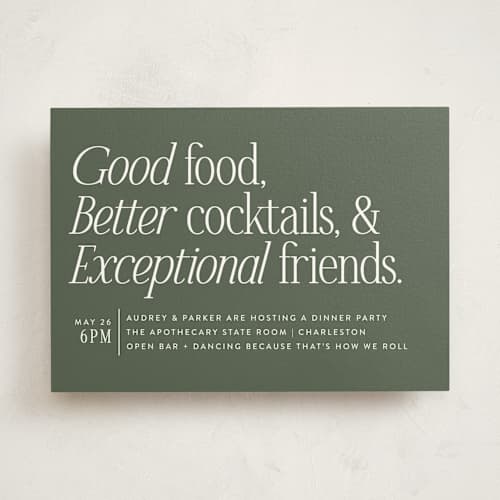 This is a forest party invitations with standard by Jackie Crawford called highlights printing on signature in standard