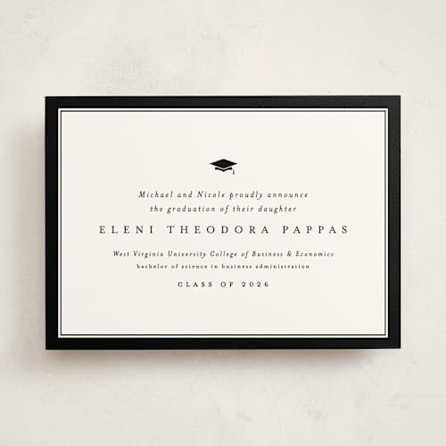This is a newsprint graduation announcements with standard by Lea Delaveris called gazette printing on signature in standard