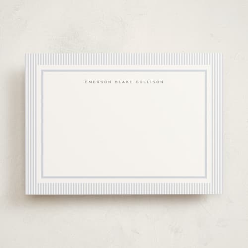 This is a sky personalized stationery thank you cards with standard by Sara Hicks Malone called seersucker printing on signature in 5x7